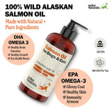 Deley Naturals Premium Alaskan Wild Caught Salmon Oil for Dogs and Cats - Omega-3 Rich Fish Oil Supplement for Healthy Skin, Coat, and Joints - All-Natural, Sustainably Sourced - 32 Oz