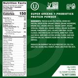 No Cow Plant-Based Protein Powder Plus, 20g Protein with 9 Essential Amino Acids & Super Greens, 5 Billion CFU Probiotics Bacillus Subtilis for Healthy Digestion, Perfect Breakfast Start