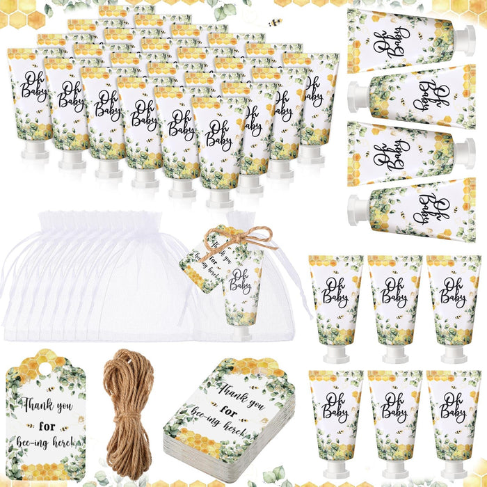 Dansib 48 Sets Baby Shower Hand Cream Wedding Hand Cream Gifts Baby Shower Party Favors for Guests Bridal Shower Favors Travel Size Hand Lotion Bulk for Wedding Baby Shower(Bee)