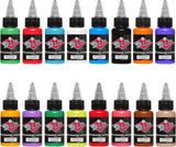 DLD Tattoo Ink Set - Tattoo Pigment Set 16 Colors Permanent Tattoo Inks 30ml