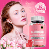 Fyins Glutathione Collagen Glow Gummies,Glutathione Collagen Gummies for Women, Glow Beauty Collagen Gummies Skin Care, Korean Collagen Gummies for Dark Spot