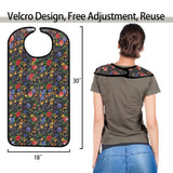 Pozico Adult Bibs for Eating Women/Men/elderly Washable,Clothing Protectors & Adult Bibs with Debris Trap (Flower pattern)