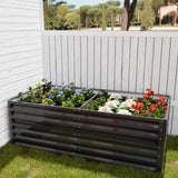 UDPATIO Galvanized Raised Garden Bed 6x3x2 FT, Outdoor Metal Planter Boxes for Planting Vegetables, Flowers, Herbs and Fruits, Gardening Deep Roof Planter Steel Kit, Dark Grey