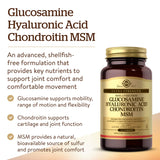 Solgar Glucosamine Hyaluronic Acid Chondroitin MSM, 120 Tablets - Supports Healthy Joints & Range of Motion & Flexibility - Extra Strength, Shellfish Free - Non-GMO, Gluten Free - 40 Servings