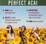 Perfect Supplements – Organically Grown Perfect Acai - Freeze-Dried Acai Supplement– 120 Vegetable Capsules