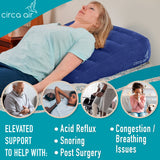 Circa Air Inflatable Wedge Pillow for Travel Wedge Pillow for Sleeping, Extra Wide 27" Triangle Sit Up Pillows for After Surgery, Sleep Wedges for Acid Reflux or Snoring, Incline Pillow for GERD