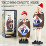 CHOICEDC Trump Funny Cigarette Dispenser, Santa Trump Merchandise Cigarette Case for King Size, Santa Donald Trump Cigarette Holder Case Figurine Statue for Party Home Decor, Trump Gifts for Men Wowen