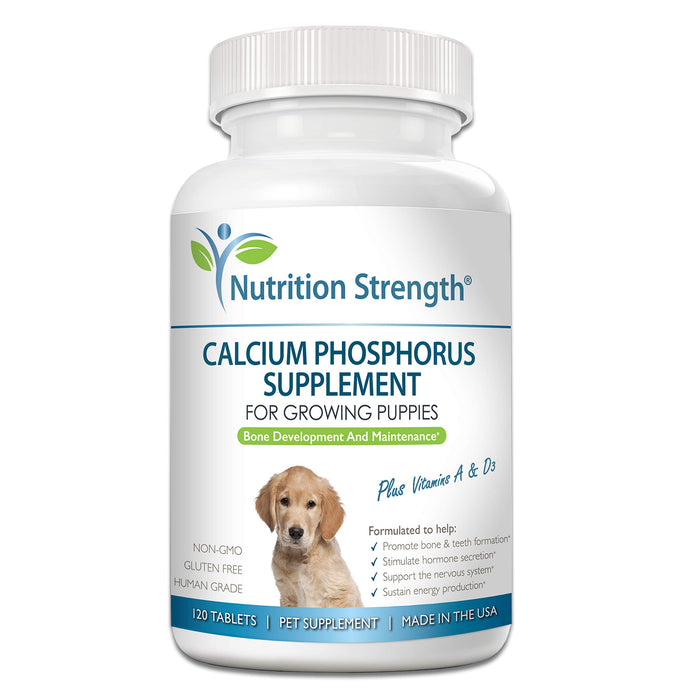 Nutrition Strength Calcium Phosphorus for Dogs Supplement, Provide Calcium for Puppies, Promote Healthy Dog Bones and Puppy Growth Rate, Dog Bone Supplement, 120 Chewable Tablets