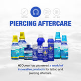 H2Ocean Piercing Aftercare Spray, Sea Salt Keloid & Bump Treatment, Wound Care Spray Organic Wound Wash For Ear, Nose, Naval, Oral Body Piercings 1.5oz