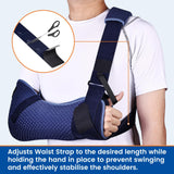 Willcom Arm Sling for Shoulder Injury with Waist Strap - Immobilizer Brace Support for Sleeping, Rotator Cuff Surgery (Comfort Version, Right, Large, 40-51 inch)