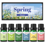 Spring Fragrance Oils, ESSLUX Premium Scented Oils for Home Diffuser, Soap Candle Making Scents, Refreshing Aromatherapy Essential Oil Gift Set, Rose & Lily, Peppermint Grass and More