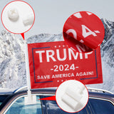 2 Pack Car Flags,Car Flag Donald Trump 2024 Save America Again Flag Outdoor and Car Flag Pole, Car Logo Window Clip Can be Clipped to Most Windows 14 inch Flag Pole and 16 x 10 inch Double Sided Flag