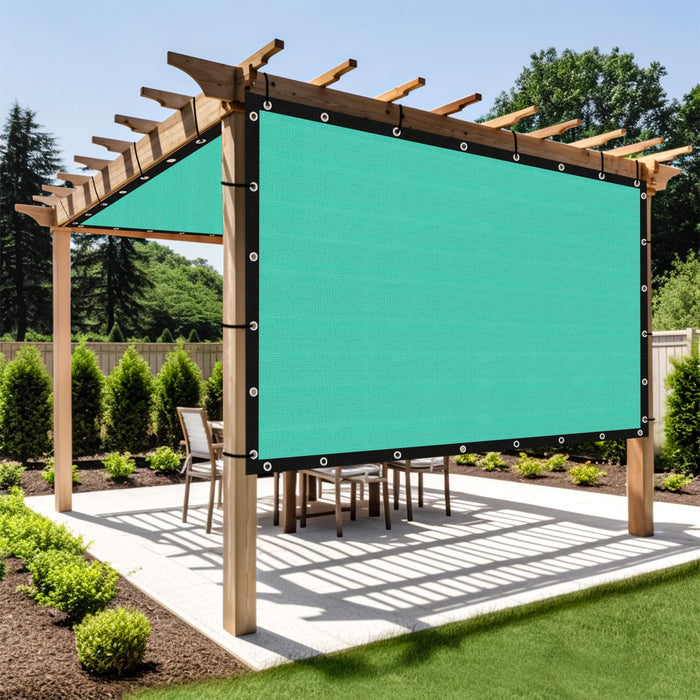 Shade&Beyond Customized Size 90% Sun Shade Cloth with Grommets, 9' X 9' Pergola Shade Cover Canopy, Mesh Tarp Sun Screens for Patio, Outdoor, Garden, Backyard GN01, Turquoise