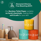 ECO SOUL Bamboo Toilet Paper 3 Ply 24 Mega Rolls = 48 Regular Rolls | Eco Friendly Septic Safe Organic Bath Tissues Sustainable Toilet Paper Compostable - FSC Certified