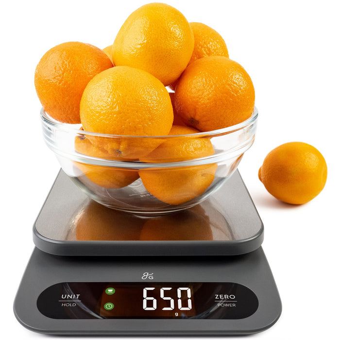 Greater Goods High Capacity Kitchen Scale - A Premium Food Scale, Weighs in Grams & Ounces w/a 22 Pound Capacity, Hi-Def LCD Screen and Stainless Steel Platform