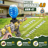 Anstoy Electric with Gel Ball Blaster AKM-47 Splatter Ball Blaster for Orby Gun Automatic for Christmas, Halloween, Birthday Gift, Adults Ages 14+(Yellow)