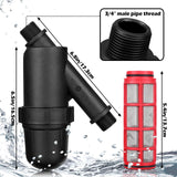 Glooglitter 2 Pcs Drip Irrigation Inline Y Filter with Mesh Screen, 3/4" x 3/4" Male Thread Connections Hydroponics Y Filter for Garden Greenhouse Agricultural Drip Sprinkler Irrigation