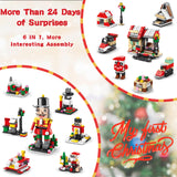 QIFUN Christmas Building Toy Set - Advent Calendar 2024 Countdown to Christmas Playset 24 Collectible 6 In 1 Building Blocks for kids Adults Stocking Stuffers (1075 PCS)