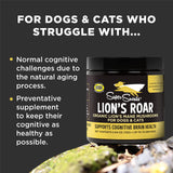 Super Snouts Lion's Roar Lion's Mane Mushroom Supplement for Dogs and Cats, 2.64oz - Made in USA Organic Lions Mane for Cognitive Function and Brain Health