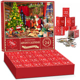 Jigsaw Puzzle Advent Calendar 2024-1008 Pieces Jigsaw Puzzle for Adult Kids,24 Days Countdown Calendar,Santa's Surprise,19.7 inches x 27.6 inch,Family Game Puzzle,Christmas Gift Idea for Teens Adult