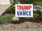 Trump Vance 2024 Yard Sign 24x18" MAKE AMERICA GREAT AGAIN MAGA Trump 2024 Both Side Printed With H Stakes