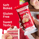 Quest Nutrition Frosted Cookies Twin Pack, Strawberry Cake, 1g Sugar, 10g Protein, 2g Net Carbs, Gluten Free, 16 Cookies