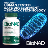BioNAD NAD+ Booster | Sirtuin Activator | Anti Aging | Proven Nicotinamide Riboside Booster | Metabolic Activator | Boosts NAD+ and Natural Energy | Vegan Friendly | 60 Capsules