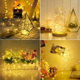 32 Pcs Fairy Lights Battery Operated String Lights - 10ft 30 LED Waterproof Copper Wire Mini Firefly Starry Moon Lights for DIY Crafts Wedding Party Bedroom Table Centerpieces Christmas(Warm White)