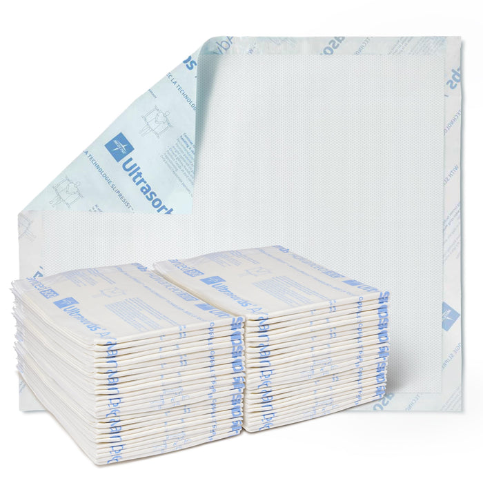 Medline Ultrasorbs Drypads with SlipResist Technology, 30" x 36", 70 Count, Super Absorbent Disposable Bed Pads, Incontinence Bed Pads, Adult Bed Pads, 10x More Absorbent, Chucks for Adults, Elderly