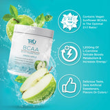 TRU BCAA, Plant Based Branched Chain Amino Acids, Vegan Friendly, Zero Calories, No artificials sweeteners or Dyes, 30 Servings, Green Apple