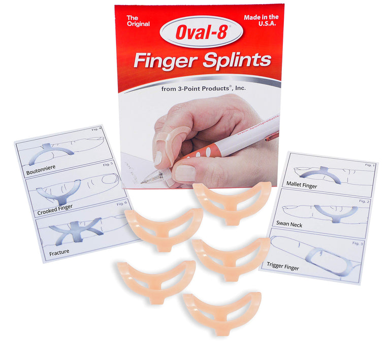 3-Point Products Oval-8 Finger Splints, Support and Protection for Arthritis, Trigger Finger or Thumb, and Other Finger Conditions Size 9 (Pack of 5)