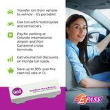 Uni Prepaid Portable Toll Pass by E-PASS – Works in 19 States Including FL, GA, NC, VA, WV, MD, DE, NJ, NY, PA, MA, RI, NH, ME, OH, in, IL, KY, and MN – White