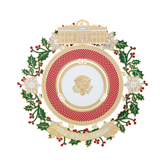 Official 2025 White House Christmas Ornament – Honors 150 Years of White House State Dinners, 24k Gold-Finished Brass, Includes Ribbon & Booklet, Collectible Gift in Keepsake Box, Made in USA