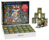 Stained Glass Nativity Jigsaw Puzzle Advent Calendar 1000 Piece by Vermont Christmas Company - 24 Sections to Complete in December