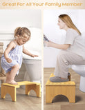 Toilet Stool, Easoger Poop Stool Adult, 7" Wood Potty Stool, Bathroom Step Stool Squat with Anti Slip, 330 lbs Capacity