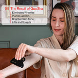 Rena Chris Gua Sha Facial Tools, Natural Jade Stone Guasha, Manual Massage Sticks for Jawline Sculpting and Puffiness Reducing, Scraping Massage Tool, Skin-Care Gift (Wave-Edge)
