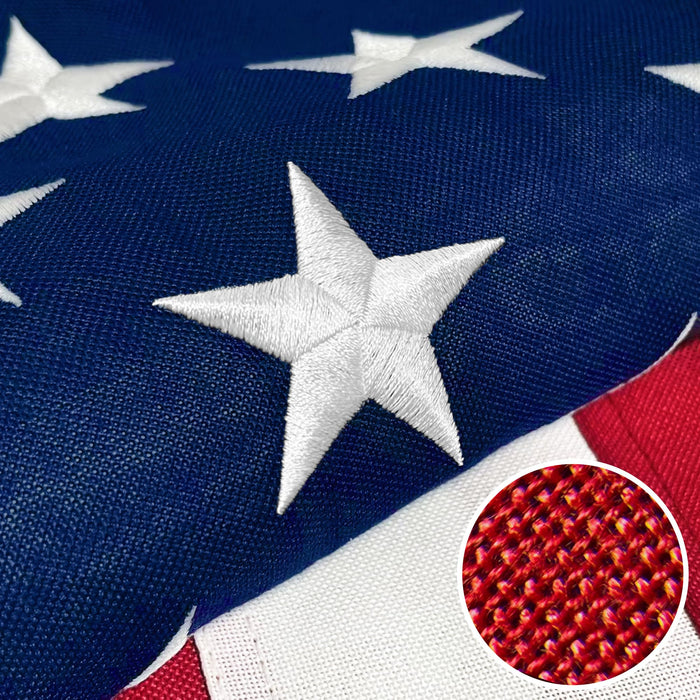 Premium American Flag 2x3 Ft TearProof Series for Outside, Heavy Duty Outdoor，Longest Lasting, Super Tough Fade Resistant Spun Polyester, High Wind US Outdoor Flags Embroidered Stars, Sewn Stripes, Brass Grommets