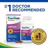 PreserVision AREDS Eye Vitamin & Mineral Supplement, Contains Vitamin C, A, E, Zinc & Copper, 90 Softgels (Packaging May Vary)