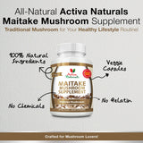 Activa Naturals Maitake Mushroom Supplement - 120 Veg. Capsules with Grifola Frondosa Mushrooms