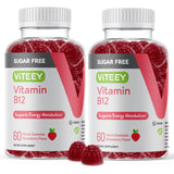 Vitamin B12 Gummies for Adults & Teens 1000mcg, Sugar Free - Good for Energy, Metabolism, Natural Energy Support - Vegan, Gelatin Free, Gluten Free, GMO Free - Tasty Chewable Strawberry Flavored Gummy