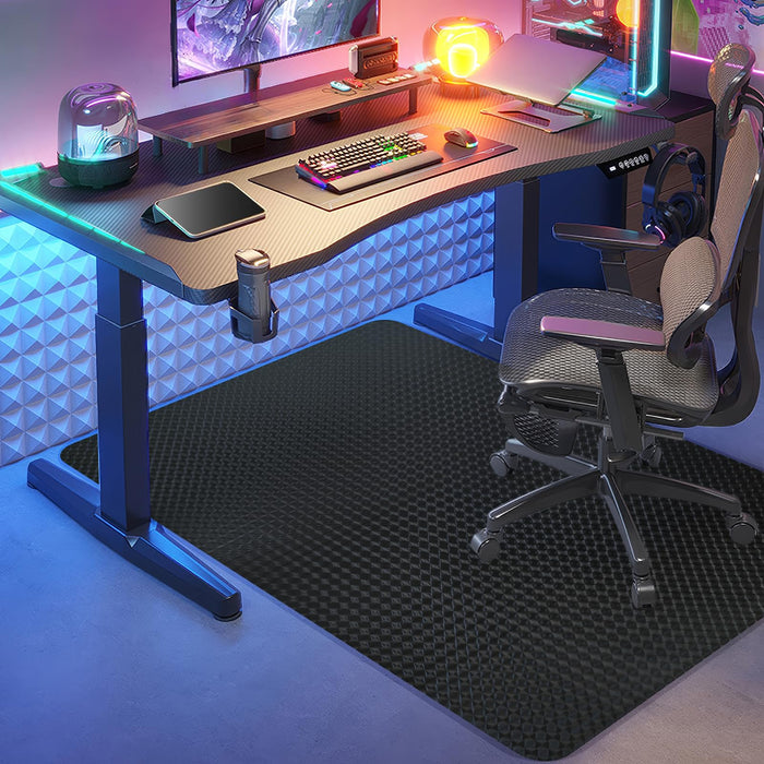 Vicwe Gaming Chair Mat for Hardwood Floor, 55"×36" Office Chair Mat, PVC Computer Chair Mat, Easy Glide, Floor Protector for Rolling Chair-Black