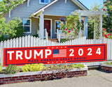 YINBTTER Donald Trump 2024 Make America Great Again Large Banner Sign Flag with Brass Grommets,Trump For President Save America Outdoor Sign House Banner Yard Lawn Decoration 118X18''