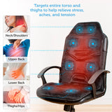 COMFIER Massage Seat Cushion with Heat - 10 Vibration Motors, Back Massager for Chair, Massage Chair Pad for Back Ideal Gifts for Women, Men (Renew)