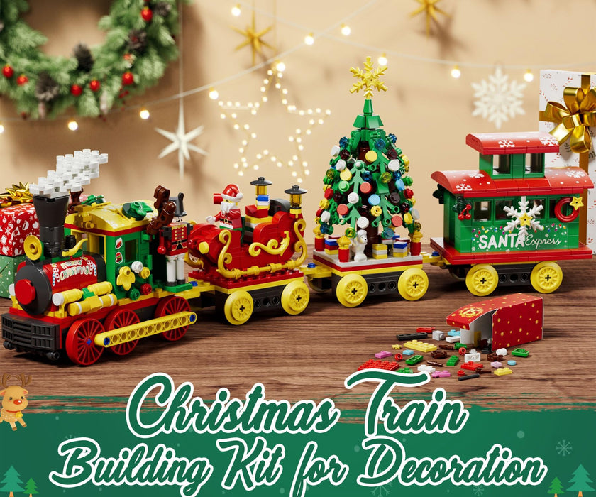 Advent Calendar 2024 for Kids Adults Teens, 24 Days Christmas Train Building Blocks Christmas Countdown Calendar Gift Box with Christmas Tree Santa Nutcracker Toys Set for Boys Girls Women Men Age 6+