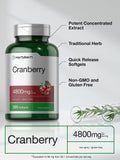 Horbäach Cranberry Pills 4800mg | 300 Softgels | Non-GMO, Gluten Free Supplement | from Concentrate Extract