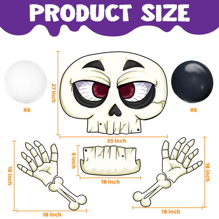 JOYIN Halloween Trunk or Treat Car Decorations Kit with Skeleton Design, Car Archway Garage Decoration a Set of Skeleton Paper Board Balloons and Tinsel Streamer Garland Halloween Decorations Outside