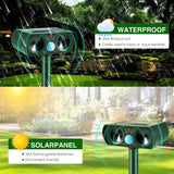 2Pack Ultrasonic Pest Repeller Outdoor Solar Animal Repellent with Motion Sensor Cat Repellent Outdoor Waterproof to Repel Dog Raccoon Fox Rabbit Deer Coyote Squirrel Skunk Repellent for Yard Garden