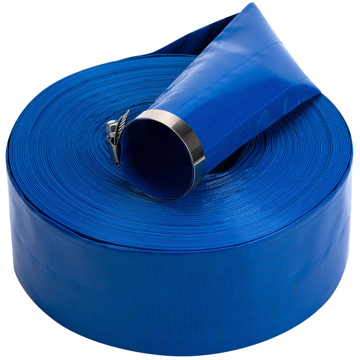 3 in x 25 ft Pool Backwash Hose Heavy Duty Drain Discharge Double PVC Lay flat General Purpose Vinyl Hose, Burst Resistant for Water Transfer Sump Pump Pool Filter (3in 25ft fiber reinforced hose)