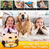 2Pcs Flea Traps for Inside Your Home New Upgrade Flea Trap Indoor with 4 Sticky Disc&6 LED Bulbs&2 Adjustable Electric Wires Pet&Kid Safe,Non Toxic&Odorless Flea Catcher Sticky Bed Bug Trap for Home