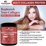 Multi Collagen Protein Powder Hydrolyzed (Type I II III V X) Grass-Fed All-in-One Super Bone Broth + Collagen Peptides - Premium Blend of Grass-Fed Beef, Chicken, Wild Fish, Eggshell Collagen